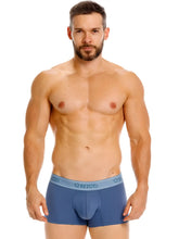 Blue men’s briefs with light blue unico elastic waistband classic trunks premium everyday essential teal color