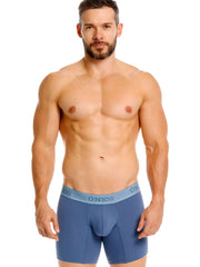 Blue unico men’s classic boxer briefs in teal with contoured design and elastic waistband for premium comfort