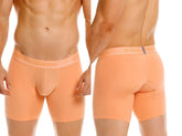 Orange unico classic boxer briefs in apricot with smooth form-fitting design and elastic waistband for essential comfort