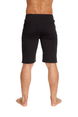 Black urban tactical at home dress shorts with sleek modern design and subtle stitching details