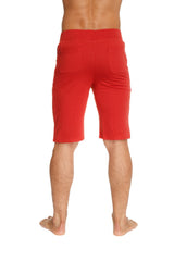 Urban tactical at home dress shorts cinnabar red with elastic waistband and two front pockets for comfort and utility