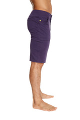 Urban tactical at home dress shorts in eggplant purple with fitted waistband and multiple pockets