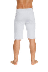 White cotton urban tactical at home dress shorts heather grey relaxed fit with two back pockets shown from the back