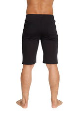 Black urban tactical at home dress shorts with sleek modern design and subtle stitching details