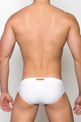 White briefs v10 core bikini with small orange label on waistband in soft breathable fabric for everyday comfort
