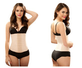 Beige and black latex waist cincher vedette 102 valerie with lace trim and adjustable straps in nude color
