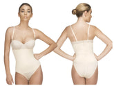 Vedette 210 Nadine strapless bodysuit in nude with beige seamless body shaper thin straps and smooth form-fitting design