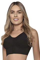 Black seamless underwire-free Vedette 5083 brassiere with front button closure and soft stretch fabric