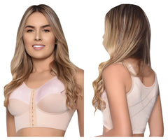 Beige vedette 5083 back-support brassiere with underwire and adjustable side closures in nude color