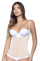 Vedette 5087 firm control tank top shapewear set in nude with structured bra top and seamless body shaping panel