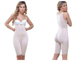 Vedette 938 full body control suit in nude seamless material with front zipper and adjustable straps for shaping