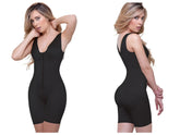 Black vedette 944 celeste seamless bodycon bodysuit with front zipper short legs and compression garment fabric