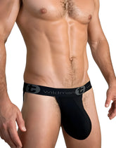 Black WildmanT Big Boy pouch jockstrap with contoured design and elastic waistband for support and comfort