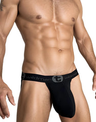 Black wildman brand cotton jockstrap with contoured design and elastic waistband in wildmant cotton monster cock style