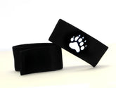 Wildmant fetish max cock-ring-bear black felt wristband with white embroidered paw print design