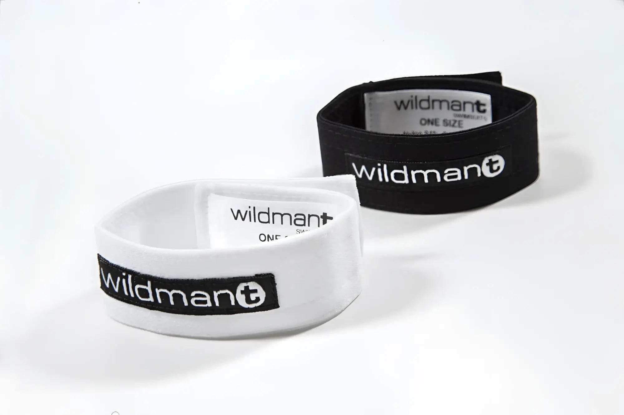 White and black elastic wristbands branded wildman plus for wildmant max cock ring accessory