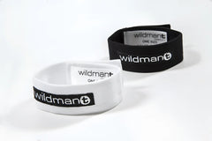 White and black elastic wristbands branded wildman plus for wildmant max cock ring accessory