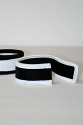 Black and white striped elastic band with smooth stretchy texture for wildmant max cock-rings enhancement