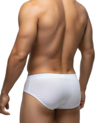 Wildmant mesh brief white and red with smooth form fitting design and breathable mesh fabric for comfortable wear