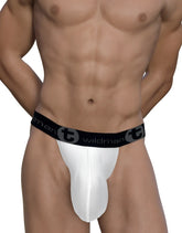 Wildmant mesh monster cock strapless pouch white mesh briefs with black elastic waistband and wildman logo