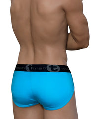 Wildmant modal big boy pouch brief baby blue in bright blue with black elastic waistband featuring tman logo