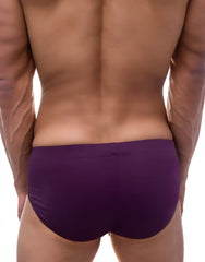 Wildmant monster cock modal brief purple with white smooth form-fitting design and comfortable modal fabric
