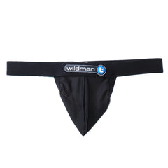 Black mesh thong with wildman t branded waistband from wildmant raw strapless mesh jock black collection