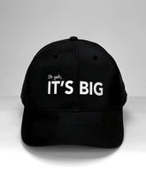 Wildmant vanity cap it’s big is a black baseball cap with white embroidered oh yah its big text on the front