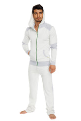 **Collection Hiver** Sweat à capuche de yoga croisé en polaire de luxe mi-lourde et coupe ajustée (Gris clair)