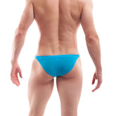 Bright blue form-fitting swim trunks Wojoer Beun Basic Tanga Bikini swimwear ice blue size M front view