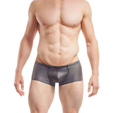 Wojoer fun-x-tion gray metallic latex boxer briefs with sleek form-fitting design size xl