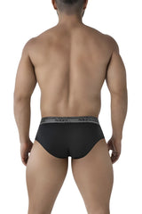 Black xtremen 41315 cotton blend briefs with gray patterned waistband for comfortable everyday wear