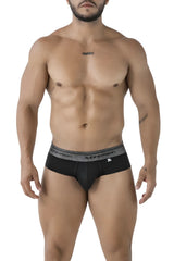 Black xtremen 41315 cotton blend briefs with gray textured waistband featuring x-tremen brand name and logo