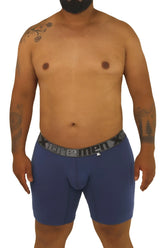 Blue xtremen 70001 plus men’s boxer briefs with gray elastic xtreme x waistband in xl size