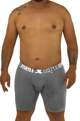 Gray textured men’s boxer briefs with white elastic xtreme waistband for comfortable everyday wear by Xtremen 70005 Plus