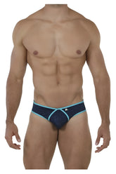 Xtremen 91074 microfiber briefs in dark blue featuring navy and light blue patterned textured design for men