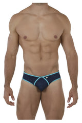 Xtremen 91074 microfiber briefs in dark blue featuring navy and light blue patterned textured design for men