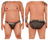 Black microfiber briefs with textured fabric and black and white xtreme elastic waistband for comfortable wear