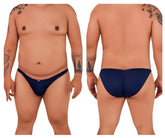 Navy blue microfiber briefs with subtle brand logo on front waistband xtremen 91093x microfiber bikini color dark blue