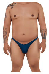 Xtremen 91093x microfiber bikini color petrol blue thong with a small black logo on the center of the waistband