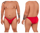 Xtremen 91093x microfiber bikini red men’s briefs with a smooth form-fitting design front view