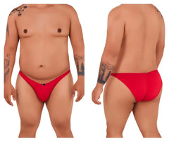 Xtremen 91093x microfiber bikini red men’s briefs with a smooth form-fitting design front view