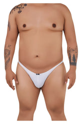 White xtremen 91093x microfiber bikini thong with a small black logo on the front