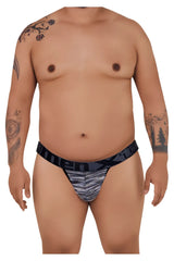 Black and gray patterned men’s briefs xtremen 91098x microfiber mesh bikini with textured woven design