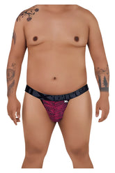 Black and pink patterned maxxie jockstrap with breathable microfiber mesh design in red from xtremen 91098x collection