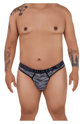 Black and gray patterned men’s briefs with bold textured design made of microfiber mesh in xtremen 91100x color black
