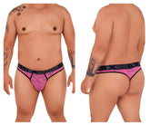 Pink and black patterned xtremen 91100x microfiber mesh briefs with branded waistband for men