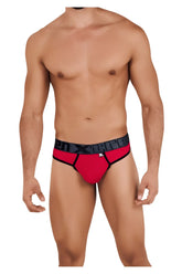 Red xtremen 91101 microfiber men’s briefs with a black elastic waistband and white xtreme logo
