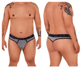 Xtremen 91101x microfiber men’s briefs in jasper gray heather with black waistband and men branding in white lettering