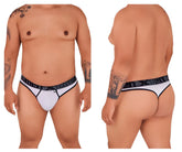 White men’s thong with black trim and Xtremen branded waistband made of microfiber for comfortable wear